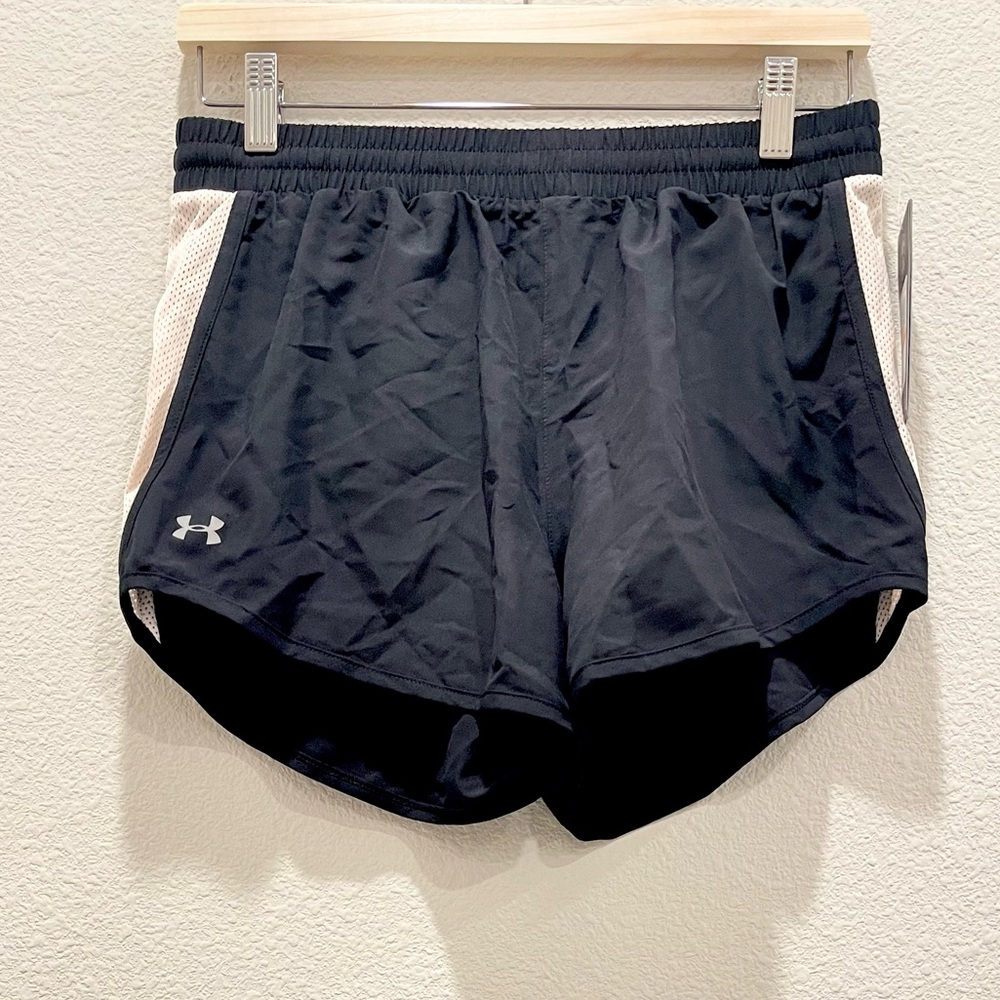NWT! UNDER ARMOUR Black Light Pink Athletic Running Shorts!